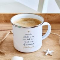 Emaille Tasse Freude PlÜschappel Kuestenglueck