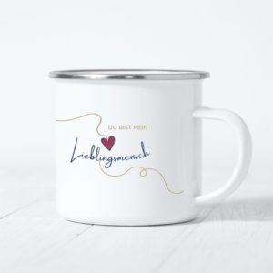 Emaille Tasse Freude Und Liebe Lieblingsmensch Kuestenglueck