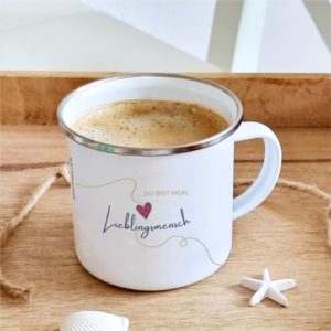 Emaille Tasse Freude Und Liebe Lieblingsmensch Kuestenglueck