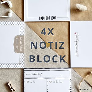 Notizblock A5 I 4er Set Toller Tag I 50 Blatt I Kuestenglueck Neu