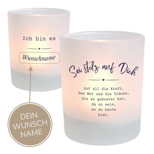 Personalisiertes Kerzenglas Mit Spruch Sei Stolz, Geschenkidee, Geburtstag KÜstenglÜck