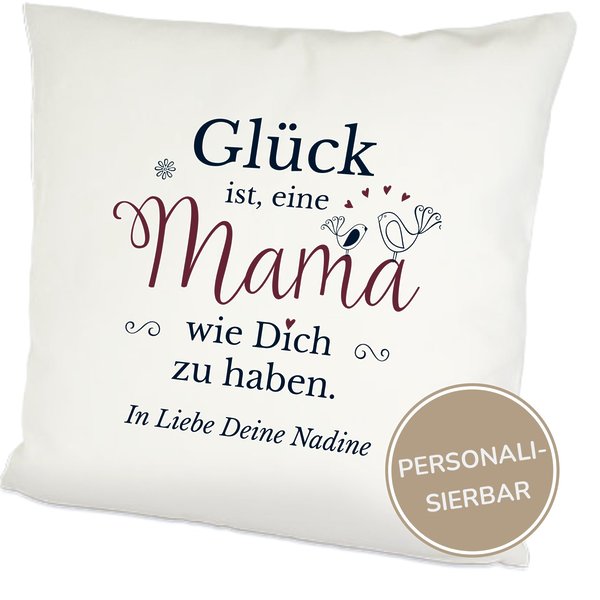 Personalisiertes Kissen Muttertag Mit Wunschnamen Mama GlÜck, Geschenk, Geburtstag KÜstenglÜck Front2
