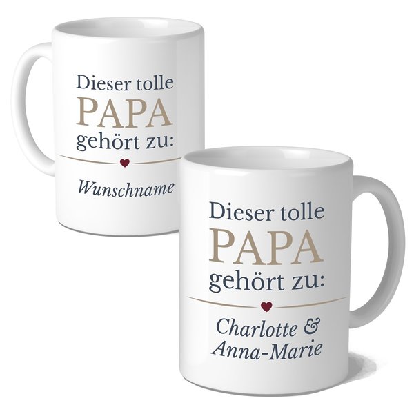 Personalisierte Tasse Vatertag Mit Wunschnamen Toller Papa, Geschenk, Geburtstag KÜstenglÜck