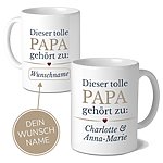 Personalisierte Tasse Vatertag Mit Wunschnamen Toller Papa, Geschenk, Geburtstag KÜstenglÜck Button