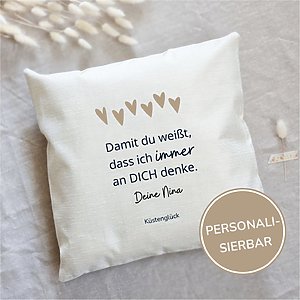 Personalisiertes Kissen Mit Wunschnamen Ich Denk An Dich Geschenk Geburtstag KÜstenglÜck