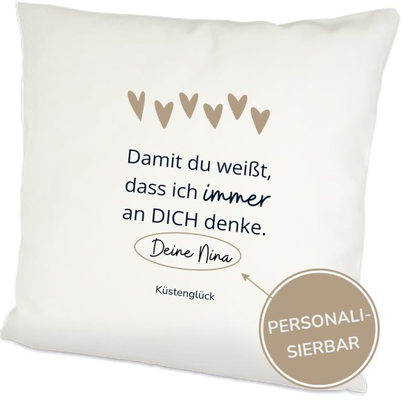 Personalisiertes Kissen Mit Wunschnamen Ich Denk An Dich Geschenk Geburtstag KÜstenglÜck