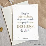 Grusskarte Mit Spruch Perfekt Ins Herz Kuestenglueck