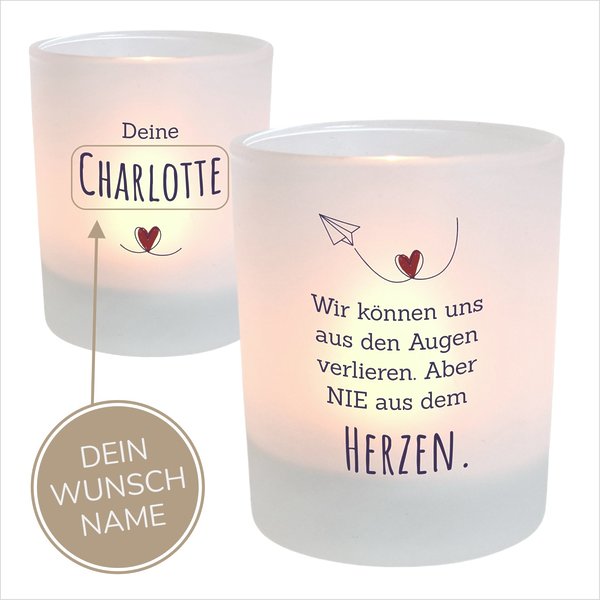 Personalisiertes Kerzenglas Mit Spruch Im Herzen, Geschenkidee, Geburtstag KÜstenglÜck Button