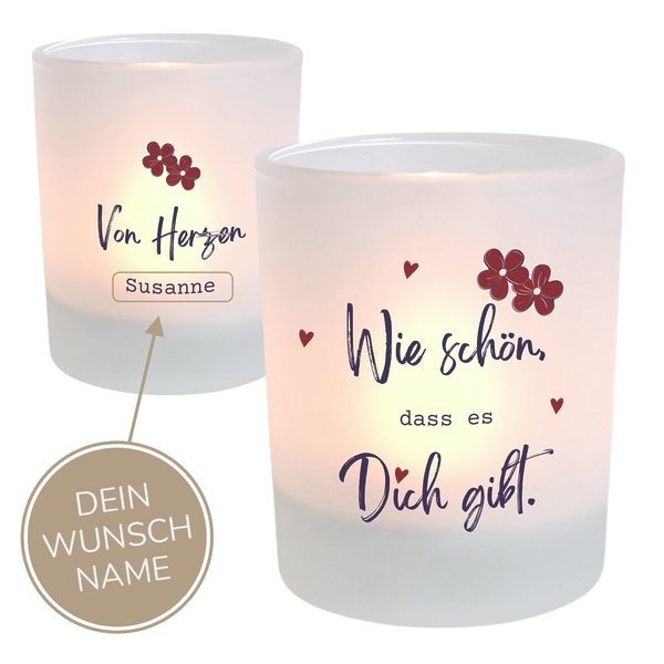 Personalisiertes Kerzenglas Mit Spruch Wie Schön, Geschenkidee, Geburtstag KÜstenglÜck Button