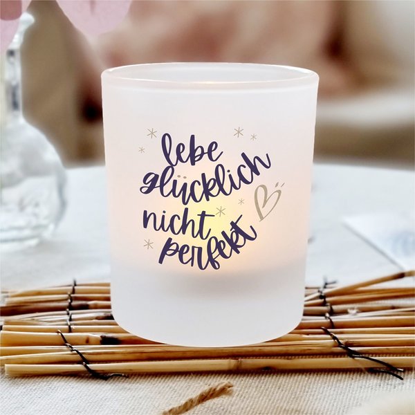 Kerzenglas Mutmacher Glücklich Nicht Perfekt Geschenk Geburtstag Kuestenglueck