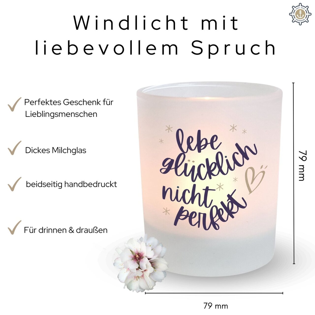 Kerzenglas Glücklich nicht perfekt