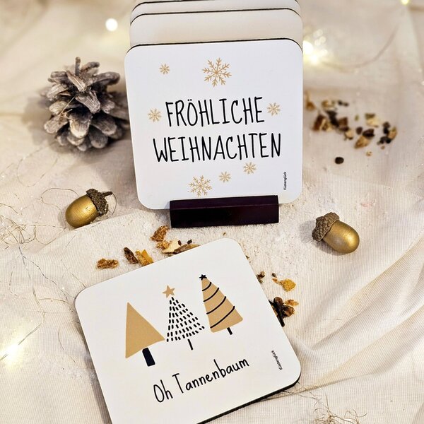 Untersetzer Froehliche Weihnachten Set Geschenkidee Kuestenglueck