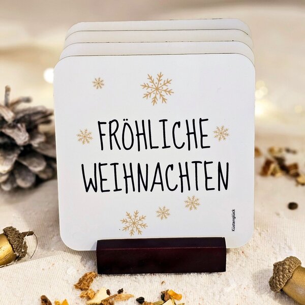 Untersetzer Froehliche Weihnachten Set Geschenkidee Kuestenglueck