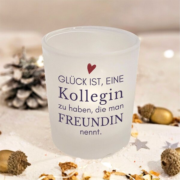 Kerzenglas Mit Spruch Kollegin, Geschenkidee, Geburtstag Kuestenglueck