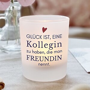 Kerzenglas Mit Spruch Kollegin, Geschenkidee, Geburtstag Kuestenglueck