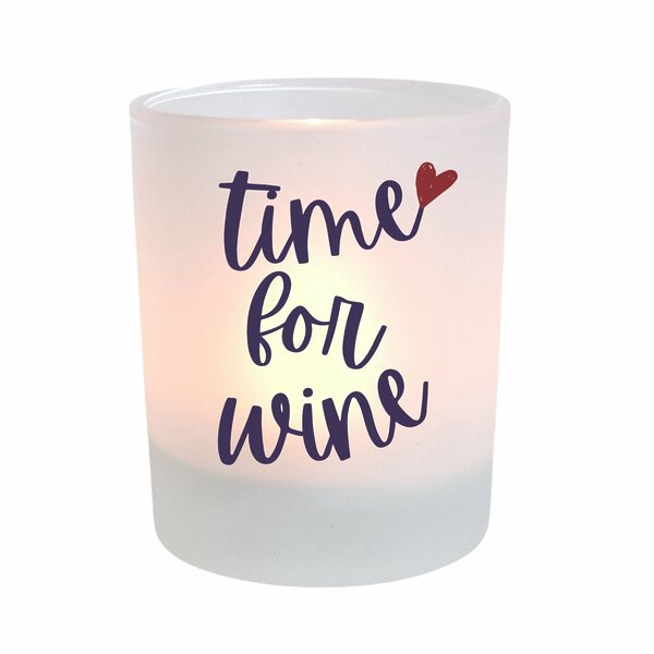 Windlicht Wine Time Kuestenglueck Ideal als Geschenk für Weinliebhaber zum Geburtstag oder Mädelsabend