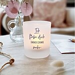 Kuestenglueck Windlicht Liebe romantische Geschenkidee für Paare und Verliebte. Beidseitig bedrucktes Windlicht Liebe Spruch: Ich liebe dich immer einmal mehr. Teelichthalter aus Glas, weiß, blau, rot