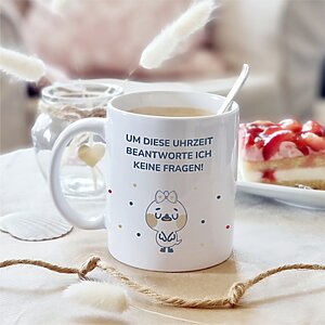 Tasse Um Diese Uhrzeit, Geschenk, Geburtstag, Büro, Kuestenglueck