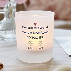 Personalisiertes Kerzenglas Muttertag Mit Wunschnamen Mama Sein Geschenk, Geburtstag Kuestenglueck