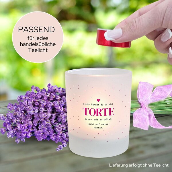 Windlicht Torte Geburtstag Lustiger Spruch Witziges Geschenk Frau Pink Kerze2