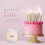 Windlicht Torte Geburtstag Lustiger Spruch Witziges Geschenk Frau Pink Kerze4