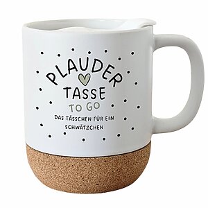 Tasse Kork Plaudertasse To Go Geschenk, Bürotasse Kuestenglueck